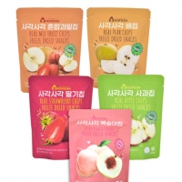 (뉴프랜) 사각사각 과일칩 동결건조 5종(복숭아칩, 딸기칩, 사과칩, 배칩, 혼합칩)