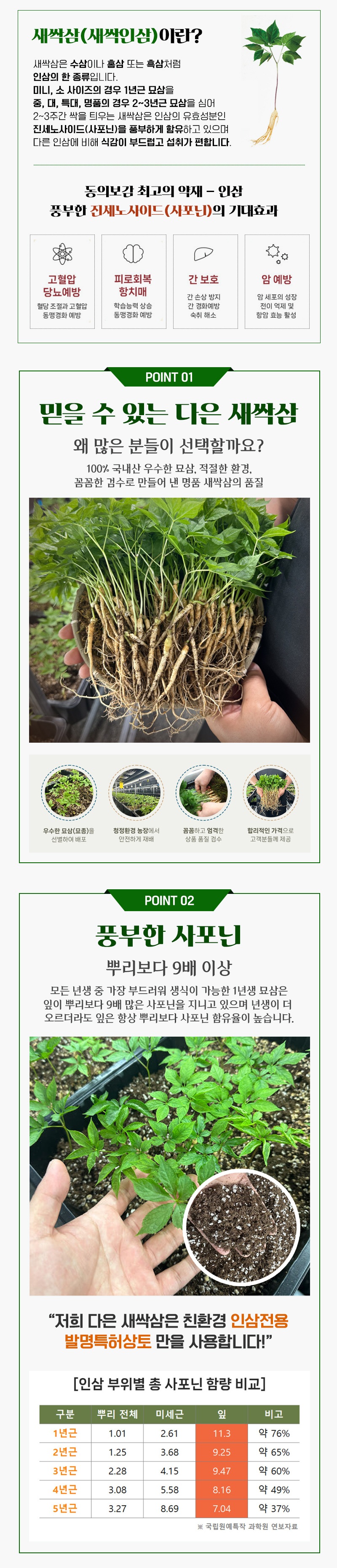 (다은새싹삼) 영광 다은 새싹삼 업소용 미니100뿌리 (일반포장)